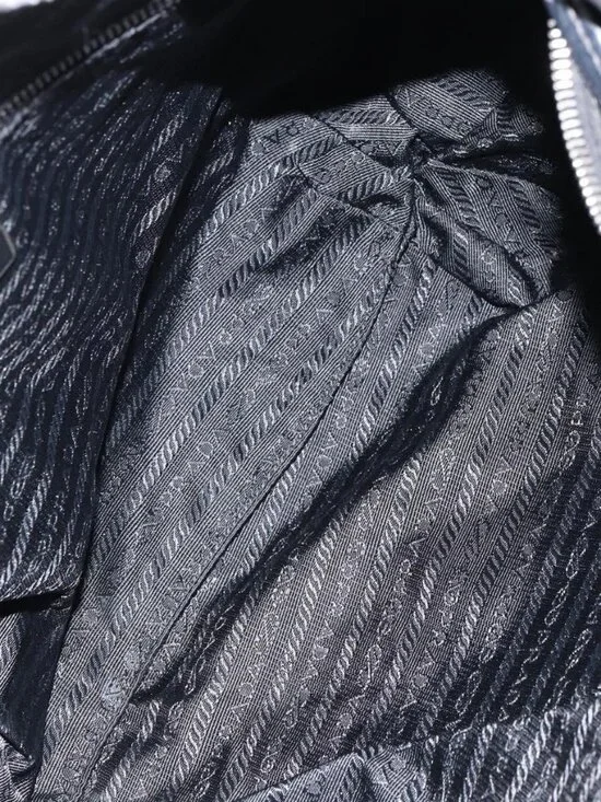 Authentic PRADA Shoulder Bag Nylon Black Silver - Picture 16 of 16